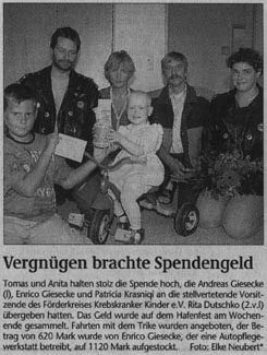 Magdeburger Volksstimme, Lokalredaktion, Mittwoch, 13. Sept.2000, Sachsen-Anhalt-Triker, Andreas und Patricia